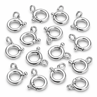 Fermoir rond à ressort plaqué argent 925, anti-ternissement, sans nickel, pour la fabrication de bijoux DIY, vente en gros, fournisseur OEM