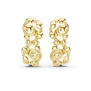 925 <b>Sterling</b> <b>Silver</b> Organic Cluster <b>Stud</b> Earrings Textured Multi-Lobe Polished Finish - Product Image 3