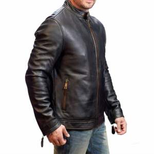 Chaqueta de cuero ajustada para Hombre | Chaqueta de cuero genuino elegante y a medida para un aspecto moderno - Product Image 5
