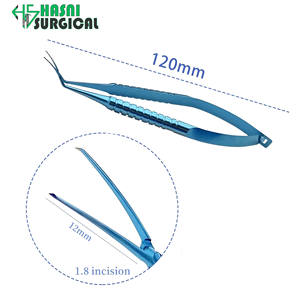 Pinzas de Capsulorrexis, Juego de Instrumentos Oftálmicos, 11 mm, Curvas, de Acero Inoxidable, Pinzas Manuales para Microscopía - Product Image 4