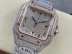 Montre de Plongée Mécanique de Luxe pour Homme, Sertie de Moissanite VVS et Zircon, avec Calendrier, Style Tendance, Logo Personnalisé - Product Image 6