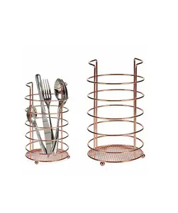 Soporte de almacenamiento de cubiertos de forma redonda de diseño único Soporte de Cubiertos de alambre de hierro puro de la mejor calidad para accesorios de cocina y Mesa - Product Image 1