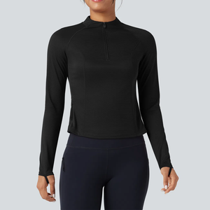 2025เสื้อกีฬาแขนยาวระดับไฮเอนด์ของผู้หญิงเสื้อผ้าออกกำลังกายวิ่งออกกำลังกายตอนเช้าผ้าสแปนเด็กซ์ระบายอากาศได้ดี - Product Image 3