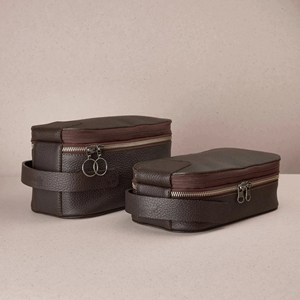 Premium Microfiber Leather Toiletry <b>Case</b> <b>Medium</b> Size Zipper Closure Multi-Function Travel Dopp Kit for Men Women Cosmetic Bag - Product Image 2