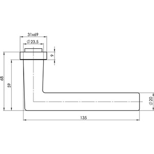 Manijas OGRO F1 Rectas Cuadradas de Aluminio de 9mm para Puertas y Ventanas, Manija de Palanca Resistente al Fuego con 8906 ALU FS 9mm, Manija de Palanca OGRO - Product Image 3