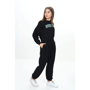 Ensemble de survêtement imprimé à col rond en tissu à deux cordes pour fille - Product Image 6