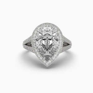 Bague solitaire en diamant taille goutte d'eau 3,00 carats, couleur F, clarté VS, diamant cultivé en laboratoire, en or 14 carats, cadeau d'anniversaire de mariage - Product Image 2