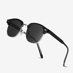 Logo personnalisé 2025 mode rétro TR90 <span class=keywords><strong>lunettes</strong></span> de soleil <span class=keywords><strong>rondes</strong></span> de conduite UV400 demi-monture <span class=keywords><strong>lunettes</strong></span> de soleil polarisées <span class=keywords><strong>carrées</strong></span> pour hommes femmes - Product Image 2