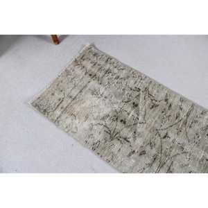 Alfombra Vintage, Alfombra Pequeña de 1.7x3.8 pies, Alfombra Persa Gris - Product Image 2