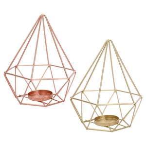 Wholesale Decorative <b>Glass</b> <b>Candle</b> <b>Holder</b> with Metal Base for Romantic Wedding Party Table Centerpiece Home Decor - Product Image 6