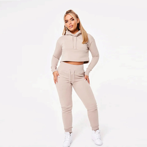 Capucha con cordón 65% algodón 35% poliéster Sky Script con capucha Crop Mink Cropped Sudadera con capucha para mujer - Product Image 2