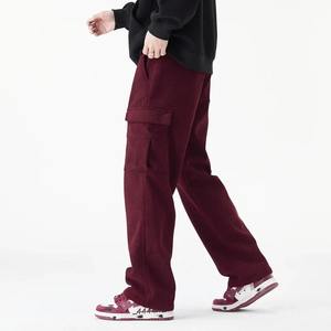 Pantalon de survêtement en laine d'hiver épaissi pour homme, pantalon décontracté uni, pantalon droit, streetwear d'extérieur, tissu confortable - Product Image 3