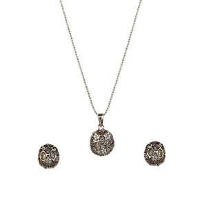 Kriaa Vintage plateado piedra austriaca colgante conjunto rodio plateado circón y Perla joyería fina pendientes conjuntos para regalo - Product Image 1