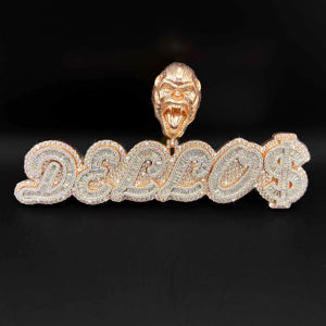 Pendentif personnalisé unisexe en acier inoxydable Hip Hop CZ Bling avec chaîne en corde glacée - Product Image 1