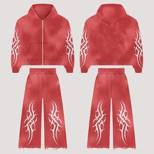 Nouveau design surdimensionné survêtement pour hommes-Streetwear décontracté prix de gros ensemble de sweat survêtement unisexe respirant survêtement - Product Image 1