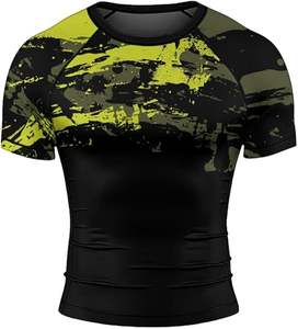 Camiseta de compresión BJJ de manga corta OEM MMA Rashguard, camiseta elástica ligera personalizada para entrenamiento o lucha - Product Image 2