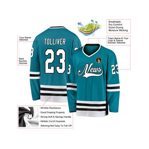Maillot de hockey sur glace brodé sur mesure et personnalisé, vêtements de sports d'équipe OEM pour adultes, dernier modèle, uniforme par sublimation, vente en gros - Product Image 6