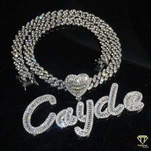 Colgante de nombre personalizado Iced Out Big Loop con Plata de Ley 925 en VVS Lab Grown Diamonds Hip Hop Jewelry - Product Image 4