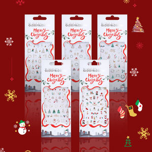 ShineB #45886 Deer and Gold <b>Santa</b> 2D Nail Art Stickers High Quality Custom Finger Beauty Made in Korea for <b>Christmas</b> - Product Image 3
