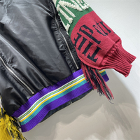 Veste en jean pour femme, personnalisée, unique, hiver, respirante, écologique, style motard, avec logo personnalisé, 340g, et pull décontracté en maille