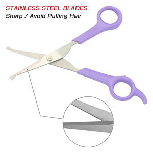 Ciseaux à poils d'animaux avec poignée en plastique et lames droites et tranchantes Ciseaux de toilettage pour poils de chien en acier inoxydable - Product Image 4