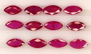 Rubí de Mozambique Natural, 3x6mm, piedra preciosa de corte Marquesa, collar de piedra suelta rojiza rosada, tratado térmicamente, calibrado de la mejor calidad - Product Image 2