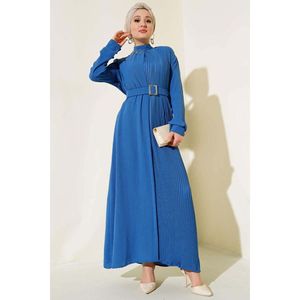 Robe plissée ceinturée Indigo - Product Image 4
