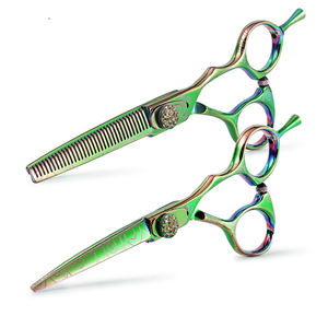 Ensemble de ciseaux de barbier durables pour le travail quotidien de coupe en salon, ciseaux de barbier à manche décalé pour une coupe de cheveux précise et un travail d'éclaircissage - Product Image 3