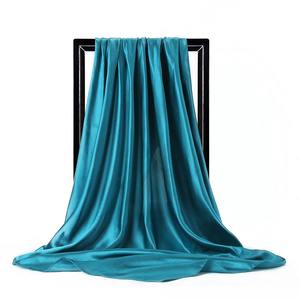 Quatorze couleurs Tudung Vintage Satin Perle Chiffon Longue Écharpe Femme Turban Châle 100% Soie Écharpe Femme Musulmane Hijabs - Product Image 2
