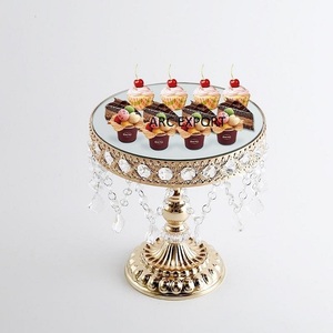 แท่นวางเค้กทรงกลมดีไซน์น่าชื่นชมแท่นวางเค้กสีทองและสีดำสำหรับงานแต่งงานใช้งานในราคาที่ดีที่สุด - Product Image 5