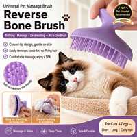 Brosse de toilettage pour animaux de compagnie en silicone ABS, autonettoyante, douce, personnalisable, pour massage et démêlage des poils, pour chats et chiens, pour le bain et l'usage domestique, vente en gros