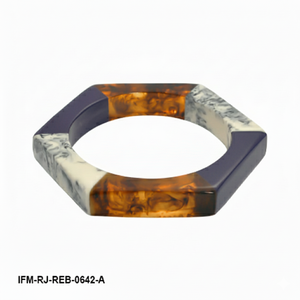 Brazalete Moderno de Resina con Bloques de Color, Brazalete Geométrico Hexagonal, Joyería, Regalo Único para Ella - Product Image 5