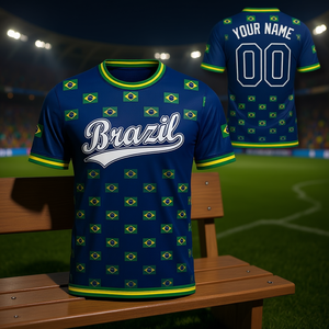 Conjunto de Camiseta de Fútbol Unisex para la Copa Mundial de Fútbol Brasil 2036, Diseño con la Bandera, para Aficionados al Fútbol, Varios Colores, Regalo para el Día del Partido - Product Image 3