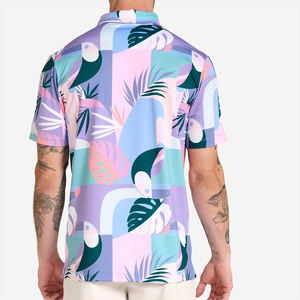 Polo de golf en éponge à coupe ample pour homme, confortable et respirant pour tenue décontractée, motif uni de grande taille - Product Image 6