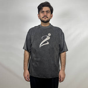 Ropa para hombre, camiseta de gran tamaño, camiseta de lavado ácido en blanco de algodón pesado, camiseta Vintage gráfica personalizada, camiseta de lavado ácido - Product Image 1