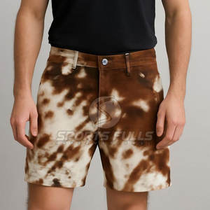 Genuine Hair-on Hide Nonwoven Canvas Casual <b>Shorts</b> for <b>Men</b> Stylish Modern Streetwear Handmade OEM Service <b>Quick</b> <b>Dry</b> - Product Image 2