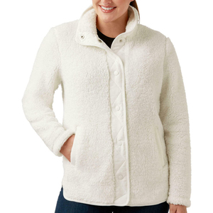 OEM diseño personalizado en blanco al por mayor de las mujeres Sherpa chaqueta de doble botonadura transpirable de talla grande impermeable venta - Product Image 1