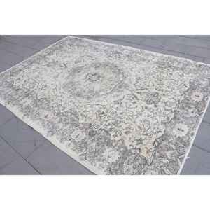 Alfombra Turca Vintage, Grande, 6.46x9.4 pies (197x287 cm), Alfombra de Lana Gris Abstracta - Product Image 2