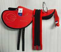 BLUHORSE Race Tree Selle d'Exercice pour Cheval en Cuir PU Incassable et Durable, Ensemble Complet 4 Pièces, Équitation Anglaise Personnalisable