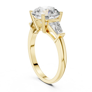 Anillo de Compromiso de Oro Sólido de 14K de Inspiración Vintage con Diamantes de Laboratorio, Corte de Diamante en Racimo y Piedras Laterales de Corte Baguette, Unisex, para Boda - Product Image 4