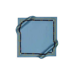 Fashion <b>Square</b> <b>Scarf</b>-Blue Polyester Chain Pattern Versatile for Winter and Summer - Product Image 1