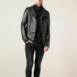 Chaqueta de bombardero personalizada con letras de cuero marrón sin cuello de talla grande con detalle de parche para hombre - Product Image 6