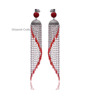 Latest High Quality <b>Silver</b> Oxidized Chandelier <b>Earrings</b> Bohemian Indian Wedding <b>Long</b> <b>Earrings</b> for Women and Girls Jhumkas Wear - Product Image 4
