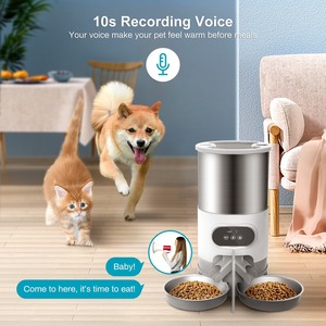 Distributeur automatique de nourriture pour animaux de compagnie à double bol de 4,5 L avec WiFi, distributeur intelligent de nourriture pour chats et chiens, application 2,4 G, télécommande, alimentation programmée, solide, étanche - Product Image 4