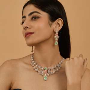 Zircon Necklace 178395 Elegant <b>Wedding</b> <b>Accessory</b> with Dazzling Zircon Stones - Product Image 1