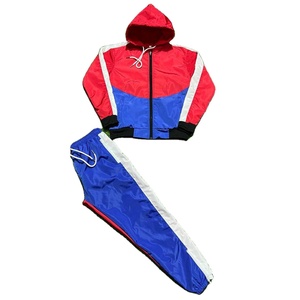 Custom Men Streetwear Printed Hooded Lightweight Short <b>Jacket</b> Jogger Set 2-Piece Zipper <b>Track</b> Suit 100% Nylon Windbreaker Unisex - Product Image 1