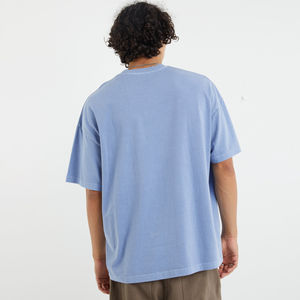 Venta al por mayor de gran tamaño 100% algodón camiseta de peso pesado estilo callejero media manga de longitud para adultos con patrón impreso de alta calidad - Product Image 2