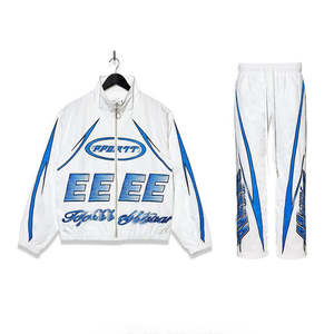 Conjunto Deportivo de Invierno para Hombre, Ropa Deportiva para Correr, Chaqueta con Cremallera y Pantalones Jogger, Cortavientos de Poliéster/Nailon Sólido - Product Image 4