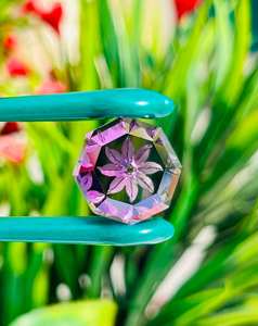 Ametrino natural, suelta de doble color piedra preciosa, fabricación de flores hechas a mano en piedra tallada para hacer joyas para hombres y mujeres, regalo - Product Image 3