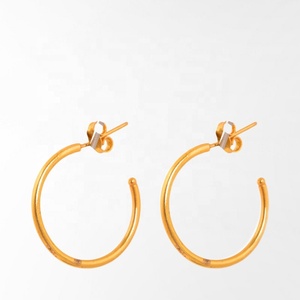 Pendiente de aro de plata Serling 925 Pendiente de aro chapado en oro de 18K para mujer y Niña Pendiente de aro - Product Image 2